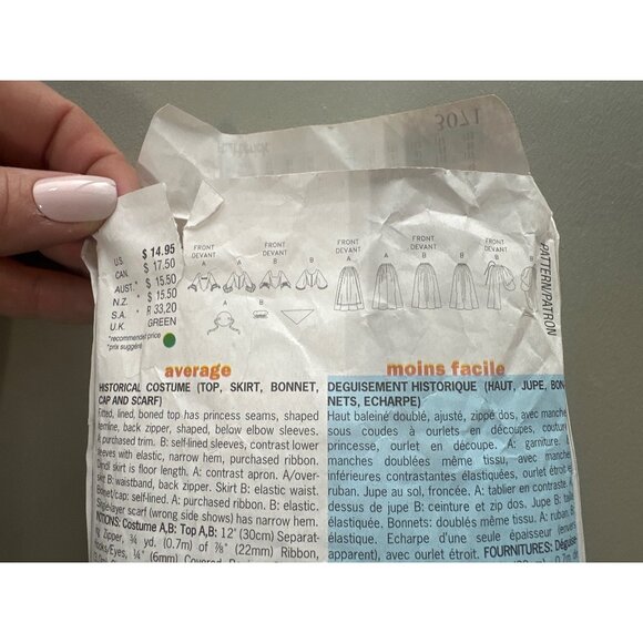 CUT Butterick 3071 Historical Costume Sewing Pattern Size 6-8-10 Princess Style - Picture 6 of 8